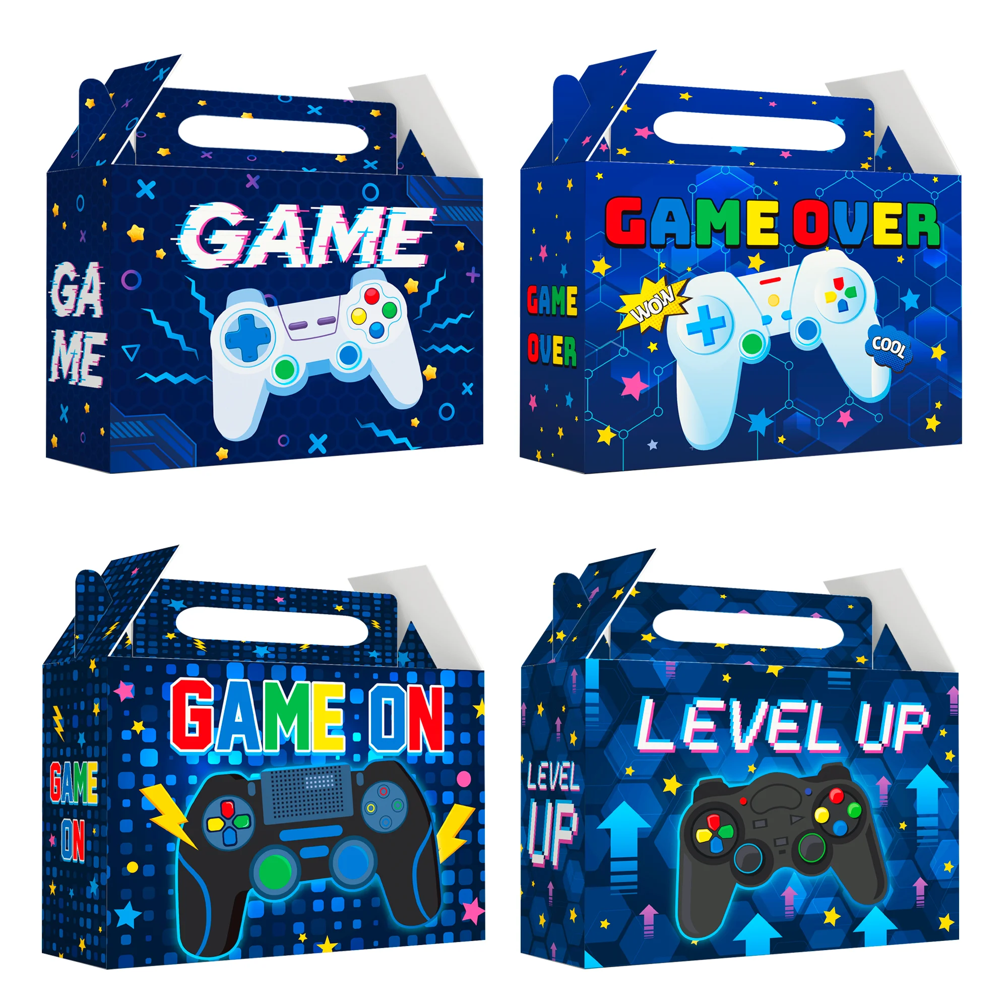 24 Pcs Video Game Party Boxes/Gaming Treat Boxes/Video Game Paper Box/Video Game Treat Boxes/Video Game Goodie Boxes, Video Game Candy Boxes for Video Game Birthday Decorations