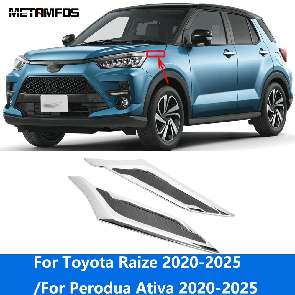 Para Toyota Raize 2020-2025/para Perodua Ativa 2020-2025 faro delantero cromado párpado ceja faro tira accesorios embellecedores