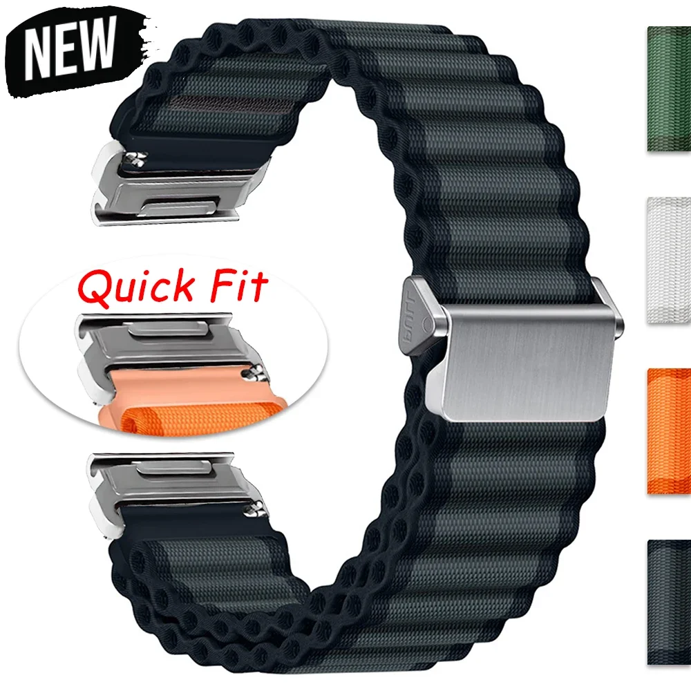 22 26mm For Garmin Ocean Nylon Quick Release Fenix 8 47 51mm Strap 5 5XPlus 6XPro 7XPro Watch Band Instinct1 2 Tactix7 Wristband