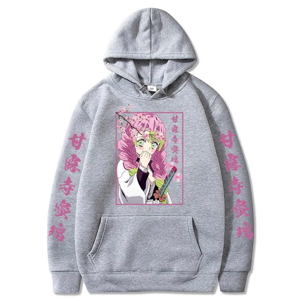 Demon Slayer Kanroji Mitsuri Japan Anime Printed Women Hoodies Plus Size Sweatshirts Harajuku Female Long Sleeve Pullover