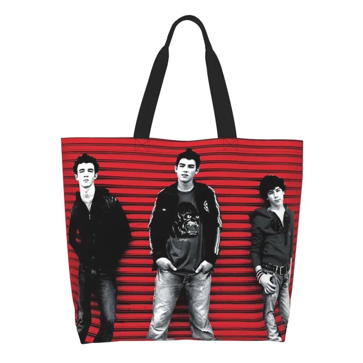 Vintage The Eras Tour Jonas Brothers JB The Album Shopping Tote Bag Canvas Shoulder Bags Shopper Grocery Handbag for Women