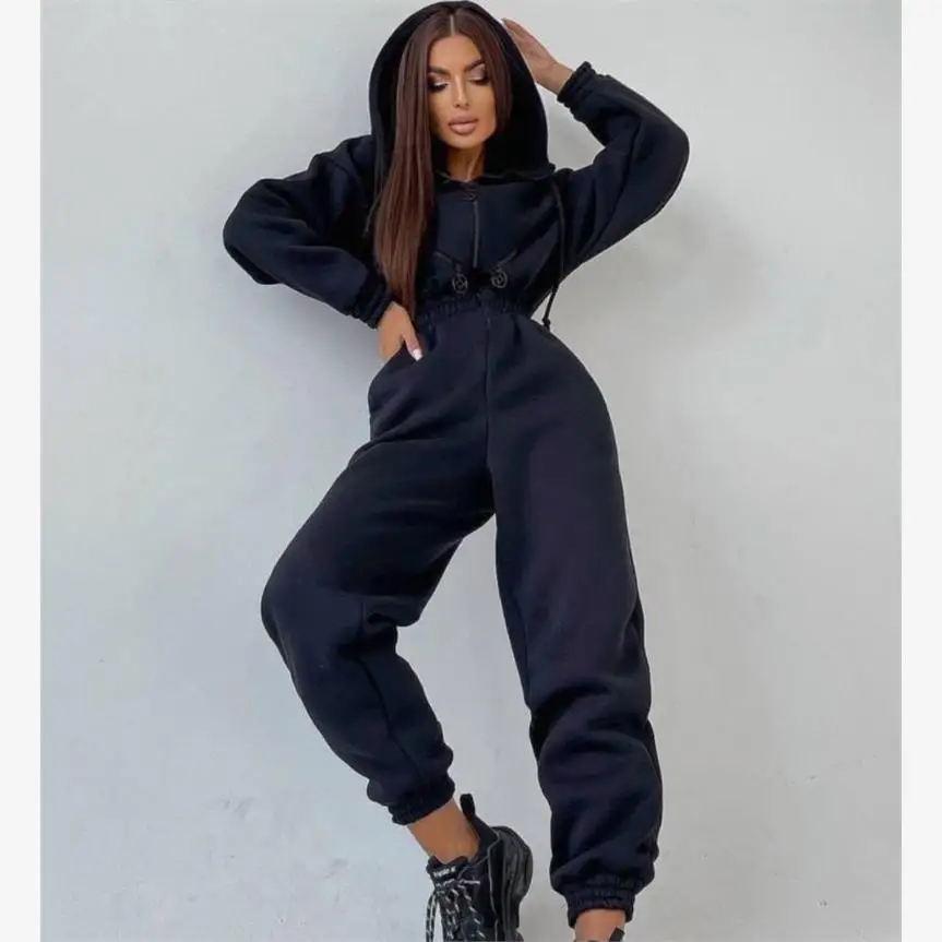 Damski kombinezon uliczny, ogrodniczki, zdobione diamentami, średni stan, długie spodnie, regularny krój, cienka kolekcja zimowa.