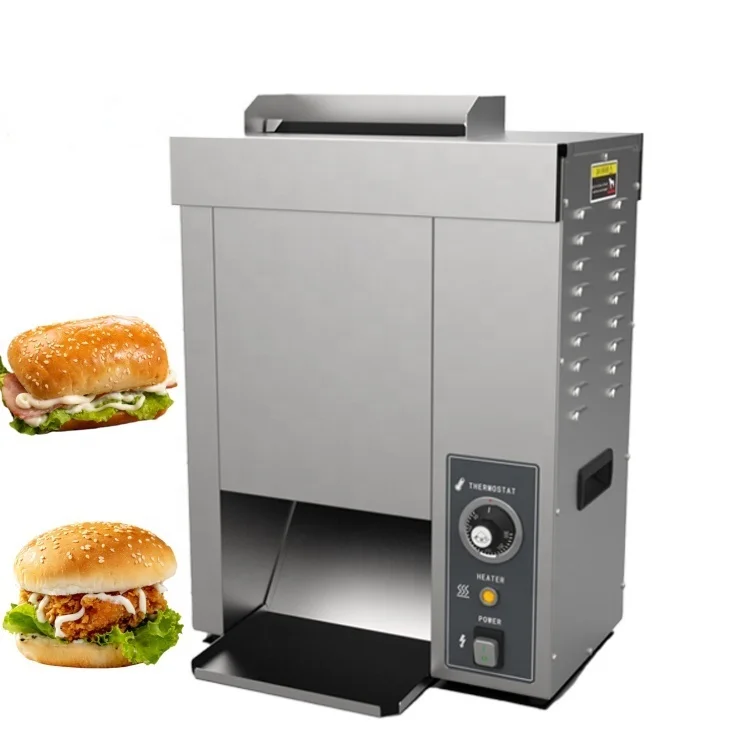 Fast Food Shop Hamburger Bun Toaster Vertical Stainless Steel Hamburg Machine Simple Operating Burger Bun Toaster