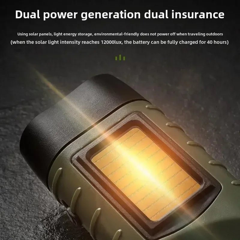 Multifunctional Solar Hand Cranked Flashlight Emergency LED Light Outdoor Camping Power Supply Portable Outdoor Lighting