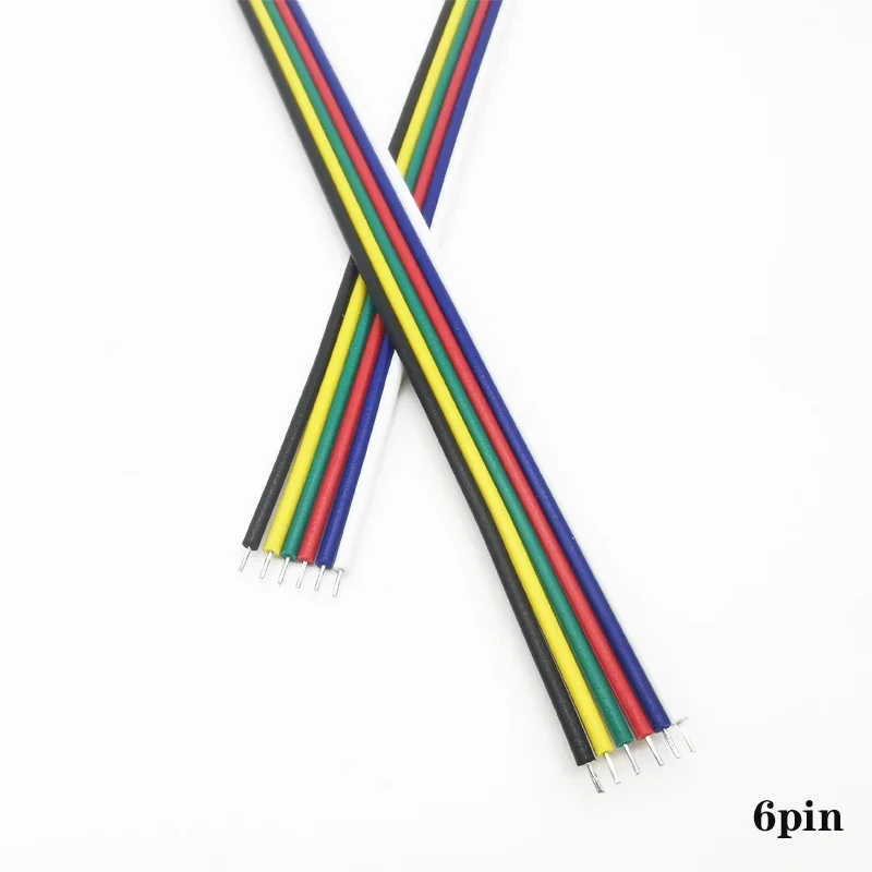5 Stks/partij 4Pin 5Pin 6Pin Rgb Rgbw Rgbcct Rgbcw Sluit Kabel Stopcontact Mannelijke Aansluiten Draad Voor 5050 Rgb Rgbw led Strip Licht
