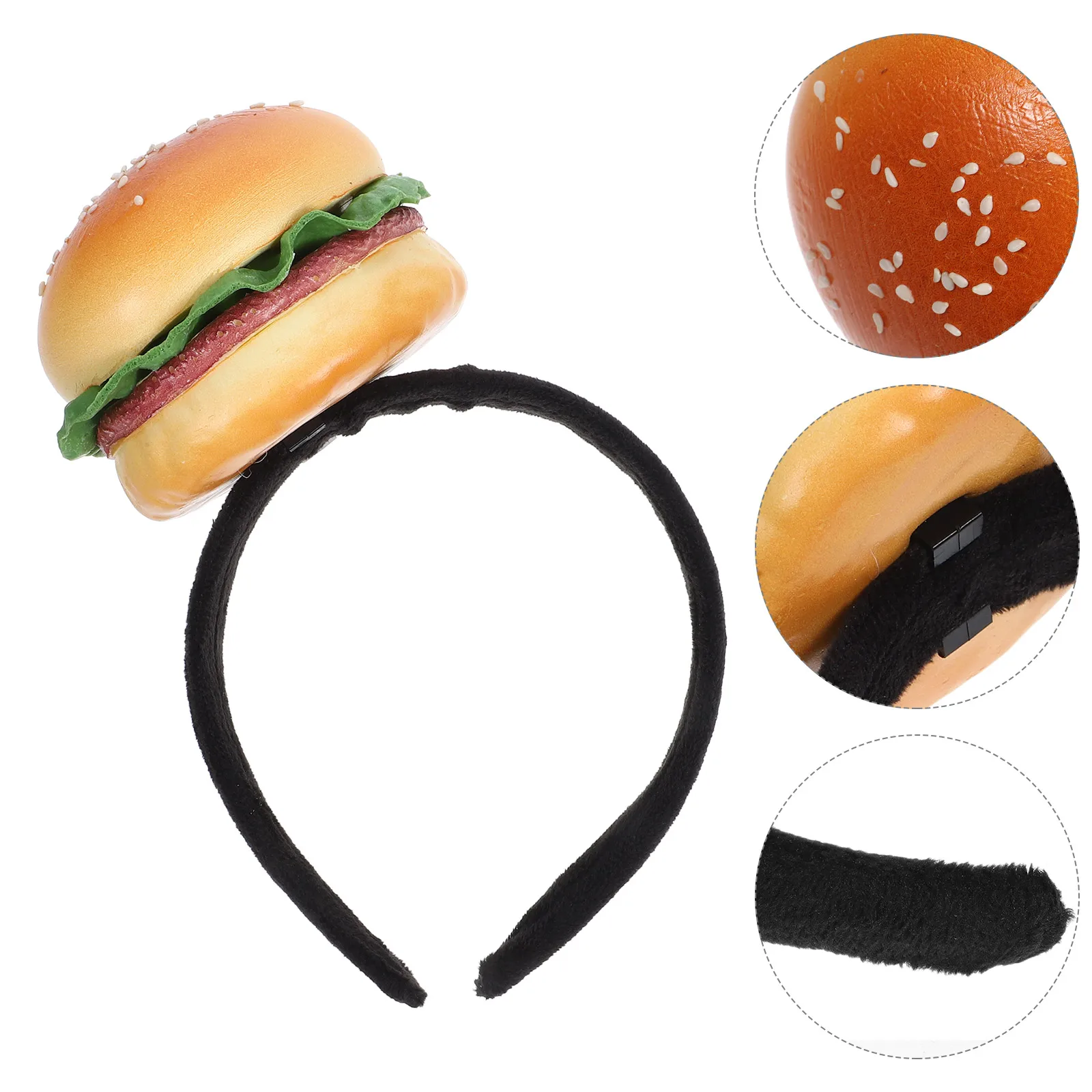 

Hamburger Shape Headb Novelty Cartoon Hamburger Headwear Party Costume Prop Festive Headdress Lightweight Sponge Material