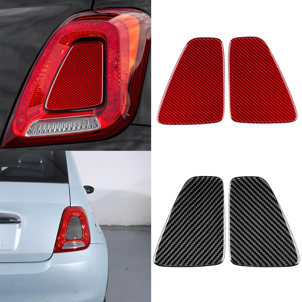 

2pcs Rear Lampshade Sticker For Fiat 500 For Abarth 595 695 2017-2023 Rear Tail Light Cover Trim Carbon Fiber Accessories
