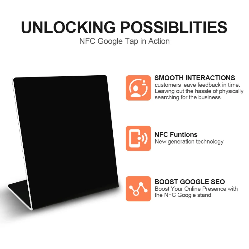 13,56 MHz NFC Weiß Schwarz Leeres Muster NFC215-Chip 504 bytes Musterlose soziale Medien RFID NFC Google Review Standdisplay