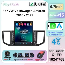 Android 15 Car Radio for VW Volkswagen Amarok 2016 - 2021 2 Din Multimedia Carplay Navigation Autoradio Head Unit stereo carplay