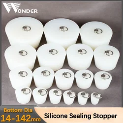 Clear Conical Rubber Sealing Stopper HIGH TEMP Silicone Seal Plugs Tapered Electroplating Paint With Steel D Shape Handle