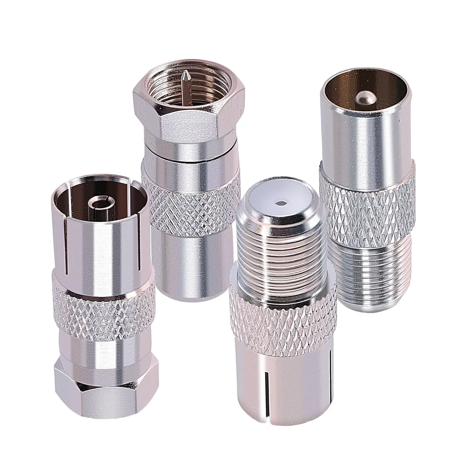 F to TV Adapter, F Female/Male to TV Pal Male/Female Coupler Coaxial Cable Connector Adapter for FM Radio Antenna