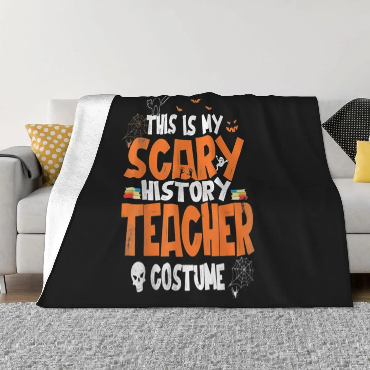 Hot Halloween Teacher Funny Scary Costume History Teacher Gift Rap Vintage Original Throw Blanket