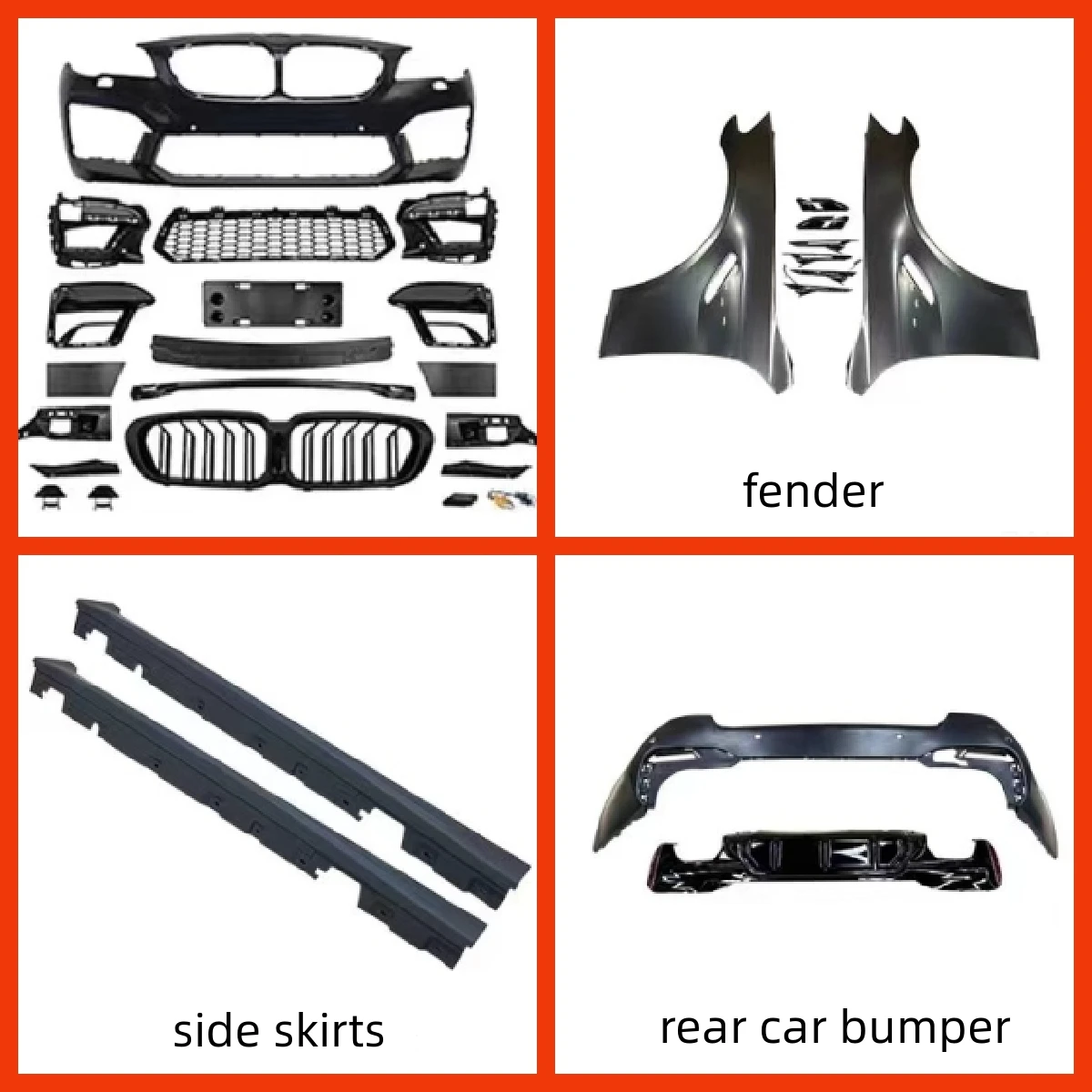 Car Bumpers for 2009+ BMW 5 Series F10 F18 Upgrade 2021 M5 Front Rear Car Bumpers PP Grilles LED Fenders Side Skirt Diffuser view 3