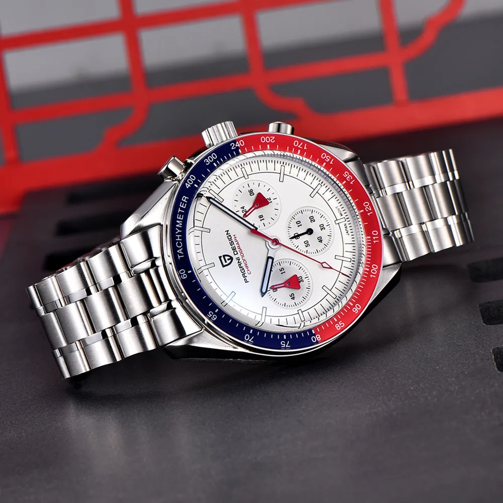 PAGANI DESIGN 2026 Sapphire Bezel Auto Date Speed Chronograph Waterproof Luminous Watch For Men Japan Movt Quartz Sport Watch