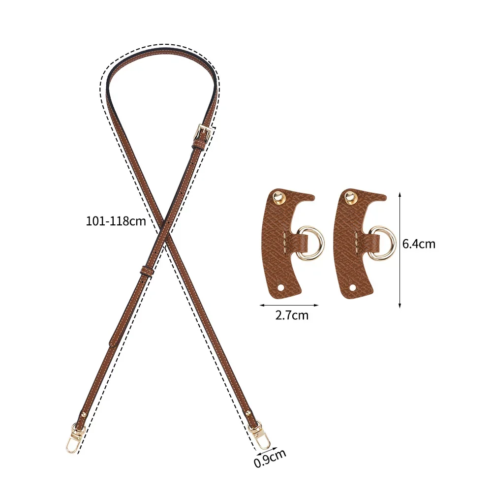 New 3Pcs/set Genuine Leather Bag Strap For Longchamp Mini Bag Handbag Free Punching Modification Crossbody Bag Shoulder Strap