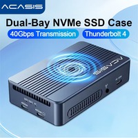 Acasis 40Gbps M.2 NVME SSD Enclosure & Dock Dual-Bay RAID 8K@60Hz HDMI PD100W 40Gbps Thunderbolt 4 NVMe M.2 Case for Mac/PC