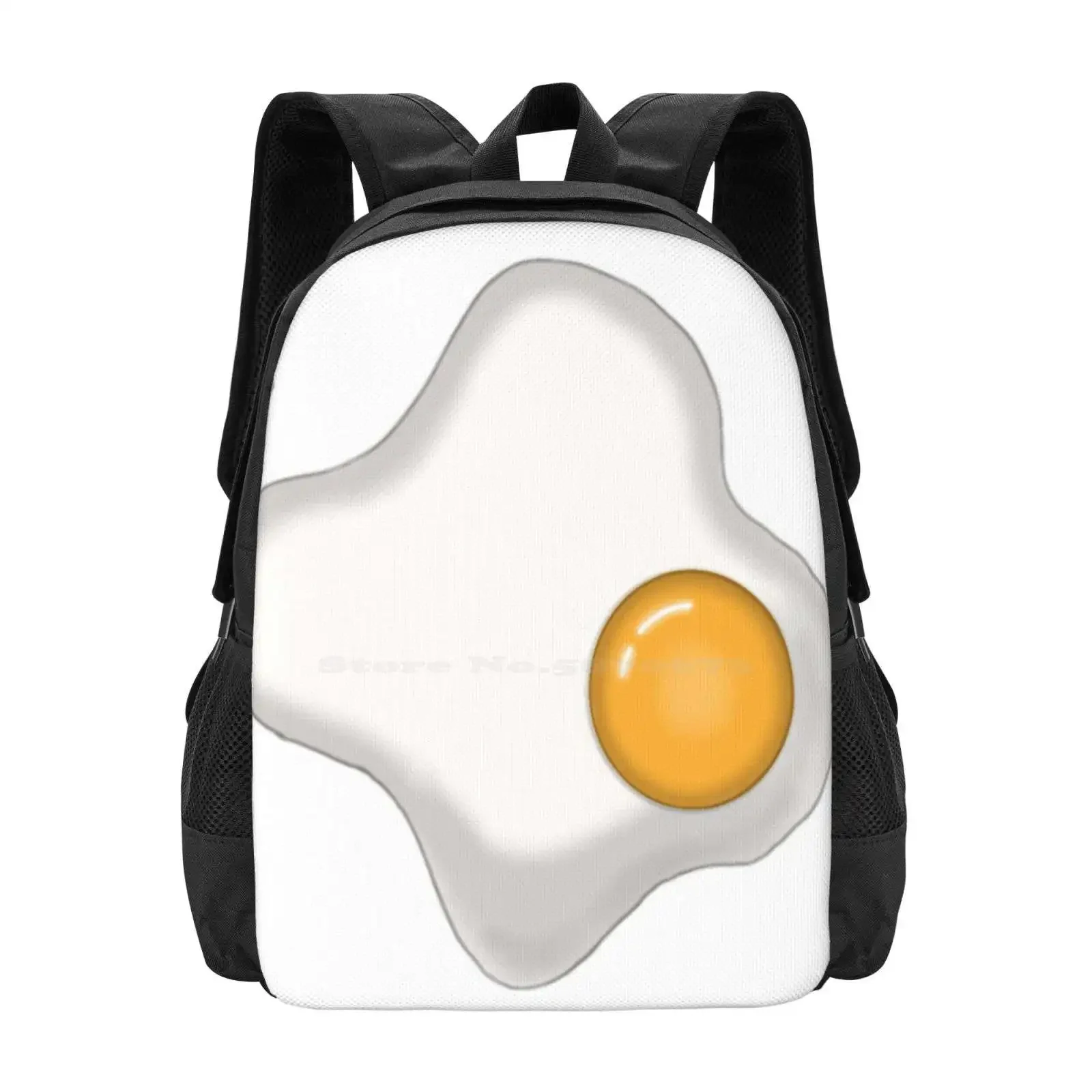 

Egg Hot Sale Schoolbag Backpack Fashion Bags Egg Yellow White Grey Orange Food Simple