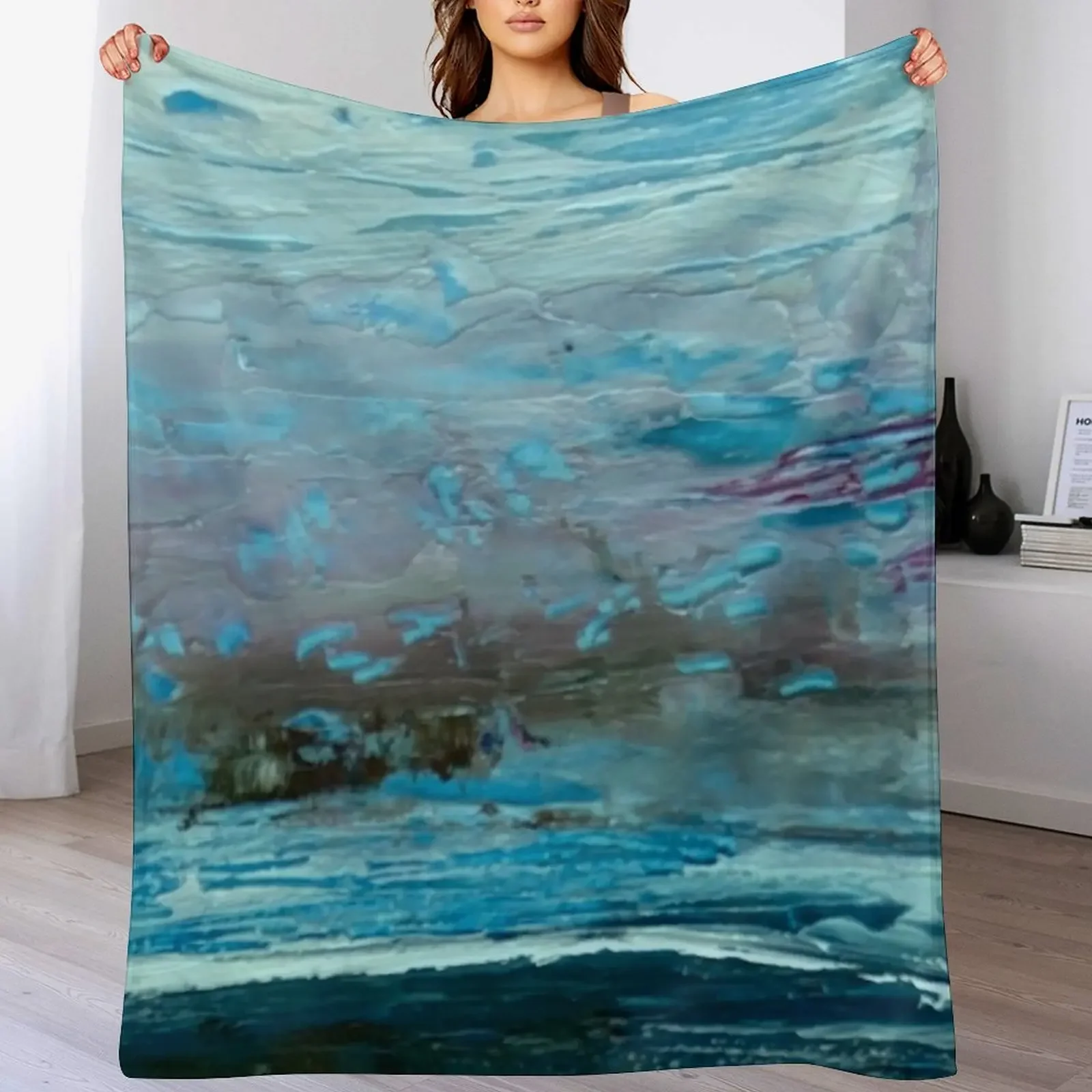 

Turquoise seas Throw Blanket Cozy Microfiber Throw Blanket for Home Bedroom