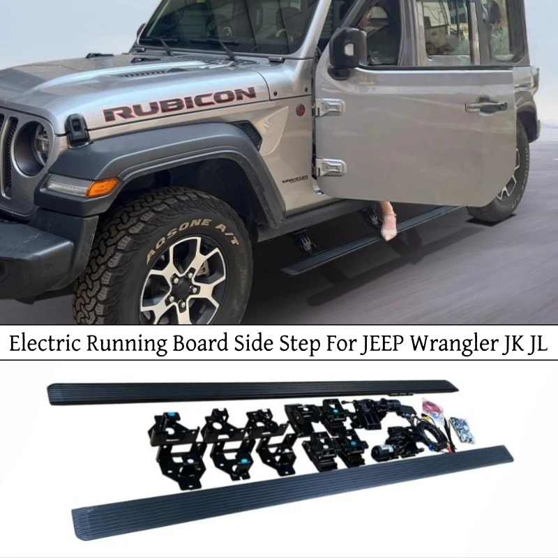 

For JEEP Wrangler JK JL 2007-2017 2018-2026 Electric Running Running Board Automatic Side Step Retractable Foot Pedal Nerf Bars