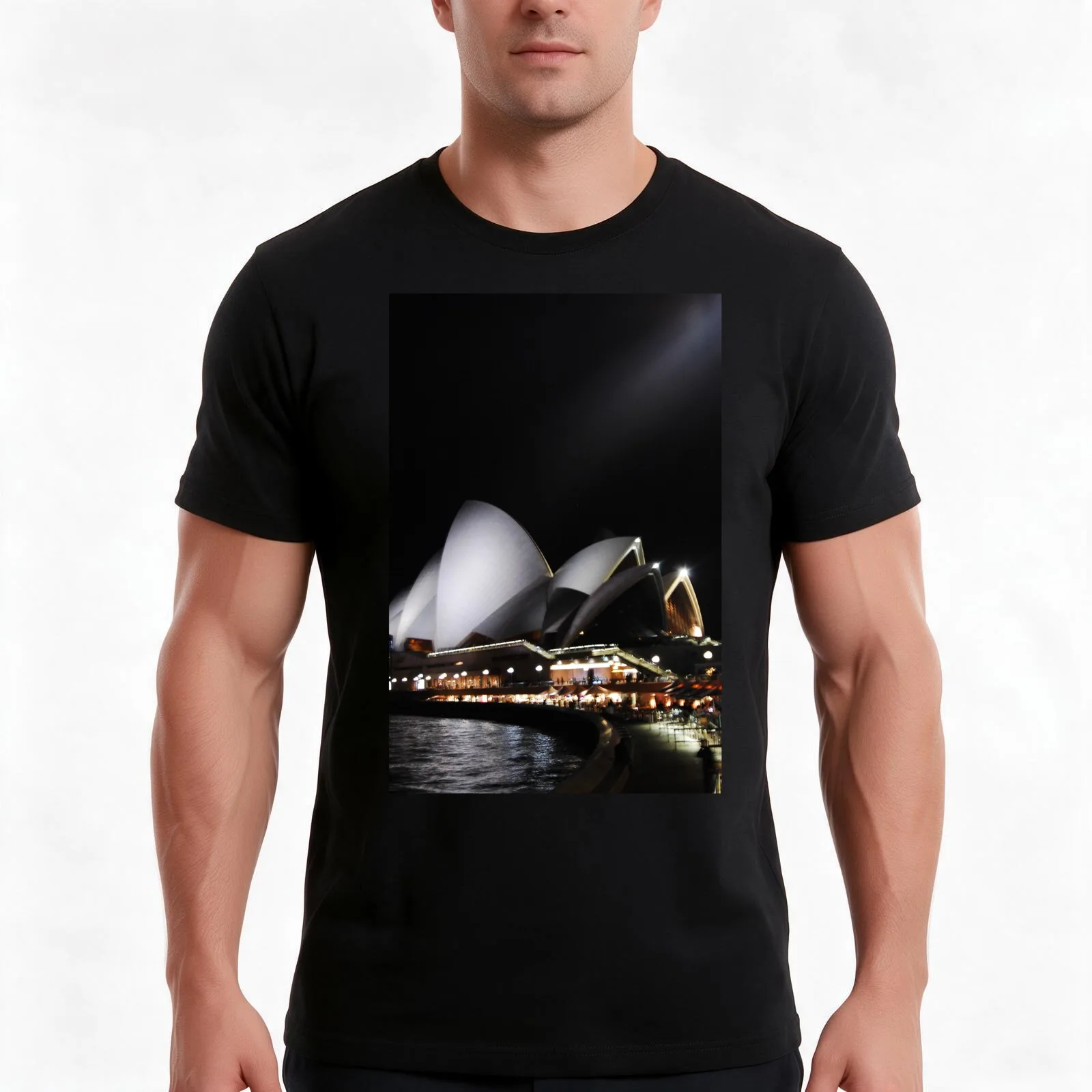 Sydney Opera House T-Shirt Summer Casual Cotton Tee Oversized Streetwear Tops Vintage Graphic Print Loose Fit Short Sleeve