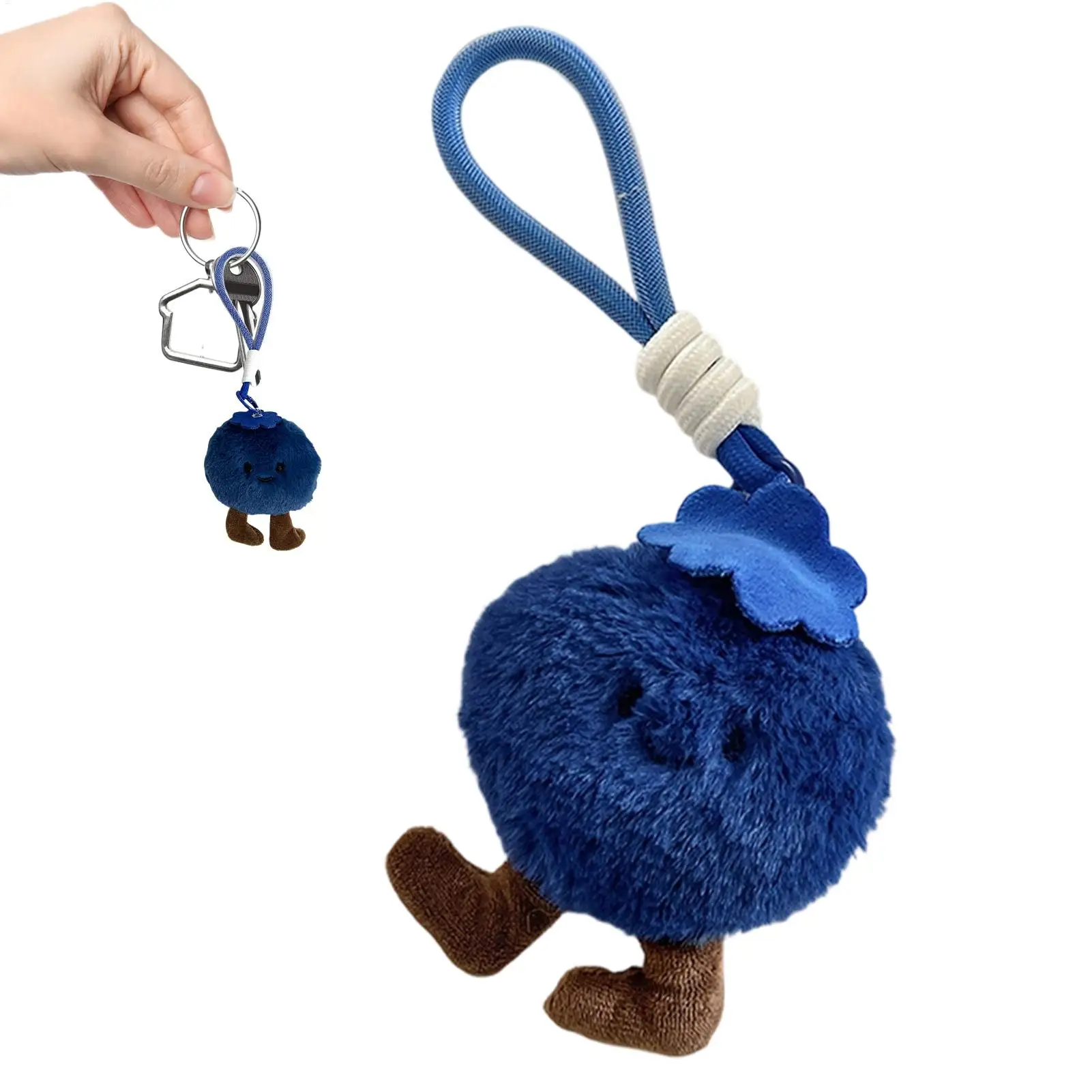 1pcs Bag Charm Adorable Plush Blueberry Shape Keychain For Purse For Women Men Kids Boys Girls Teens Adults Girlfriend Indoor