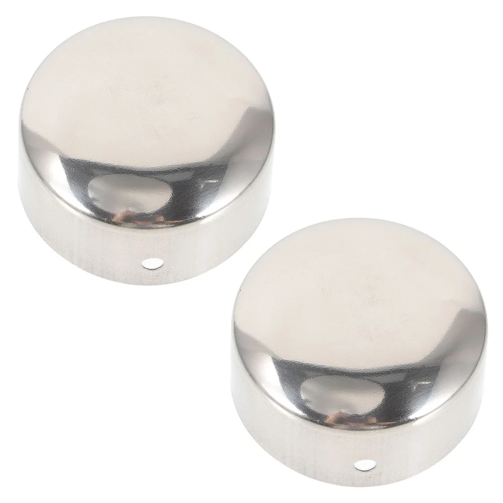 2 Pcs Outdoor Caps for Tube Stainless Handrail End Pipe Plug Metal Tubing Fittings Protector