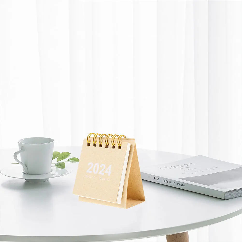 

3Pcs Mini Calendar 2024 Desktop Monthly Planner Stand Up Calendar for Teachers Students Office Workers Decorative Home Office