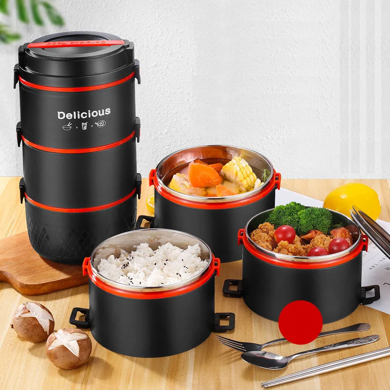 304 Stainless Steel Lunch Box Leak-proof Thermal Office School Students Bento Box Microwave Picnic Portable Food Container Set