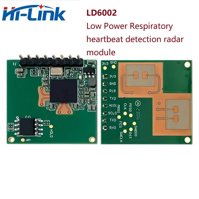 Hi-Link nowy HLK-LD6002 FMCW mały rozmiar 2 t2r 1MB flash ADT6101P chip w czasie rzeczywistym moduł radarowy do wykrywania bicia serca oddechowego