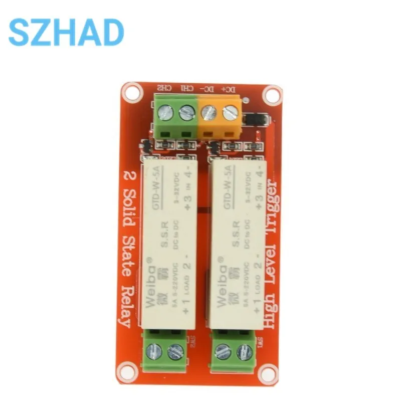 1 2 4 8-Channel High Level Trigger DC Control DC Solid-State Relay Module Electric Relay Solid State 5A Relay Board for Arduino