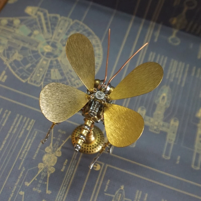 DIY Steampunk Mechanical Insects Metal Assembly Butterfly Model building Kits Assemble 3D Puzzels Toy for Kids Adults Gift