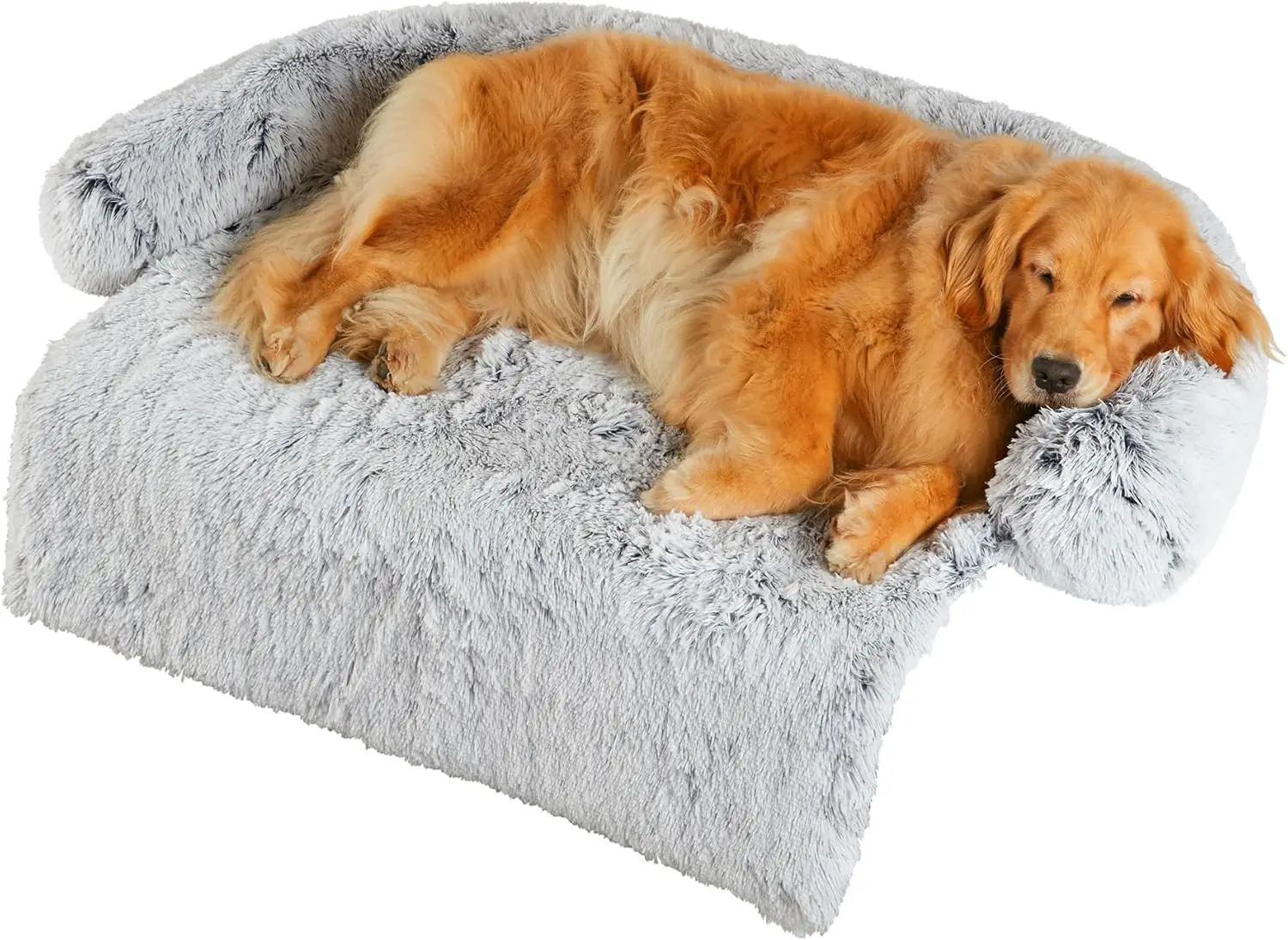 

Large Calming Dog Bed for Couch – Anti-Anxiety Sofa Protector Mat for XL Dogs, 45''x37''x6'', Machine Washable, Fluffy &amp
