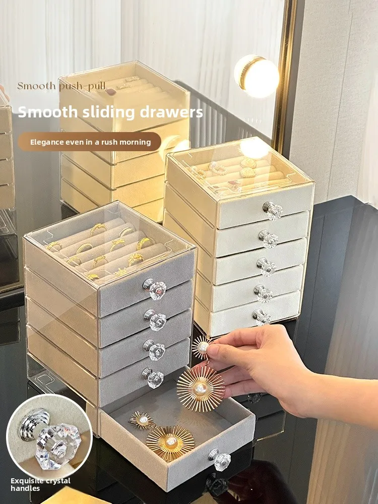 

Высококачественная антиокислительная коробка для хранения ювелирных изделий Der Sle, большая емкость, антиокислительная коробка для хранения ювелирных изделий, серьги, ожерелье, органайзер для браслета, роскошный дизайн