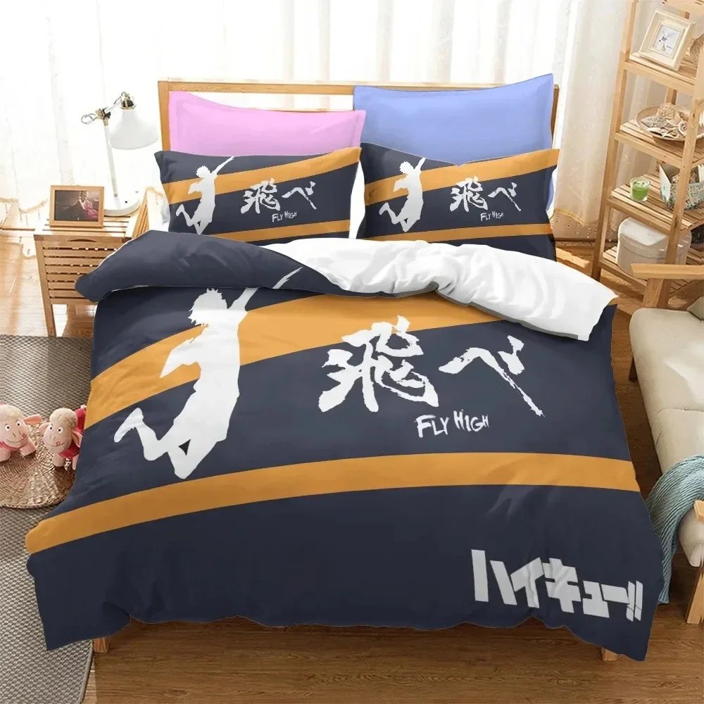 3D Print Anime Volleyball Haikyuu Bedding Set Duvet Cover Bed Set Quilt Cover Pillowcase Comforter king Queen Size Boys Adult