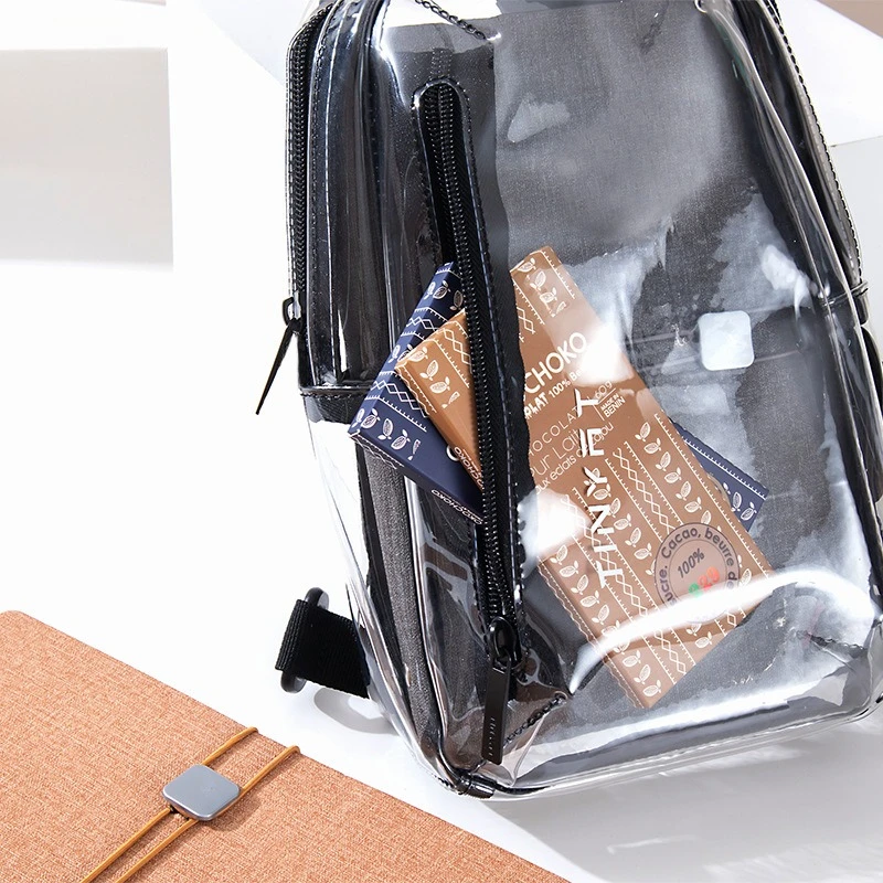 جديد وصول للجنسين أكياس PVC الرجال شفافة حقيبة كتف مقاومة للماء USB قابلة للشحن حقيبة كروسبودي عصرية