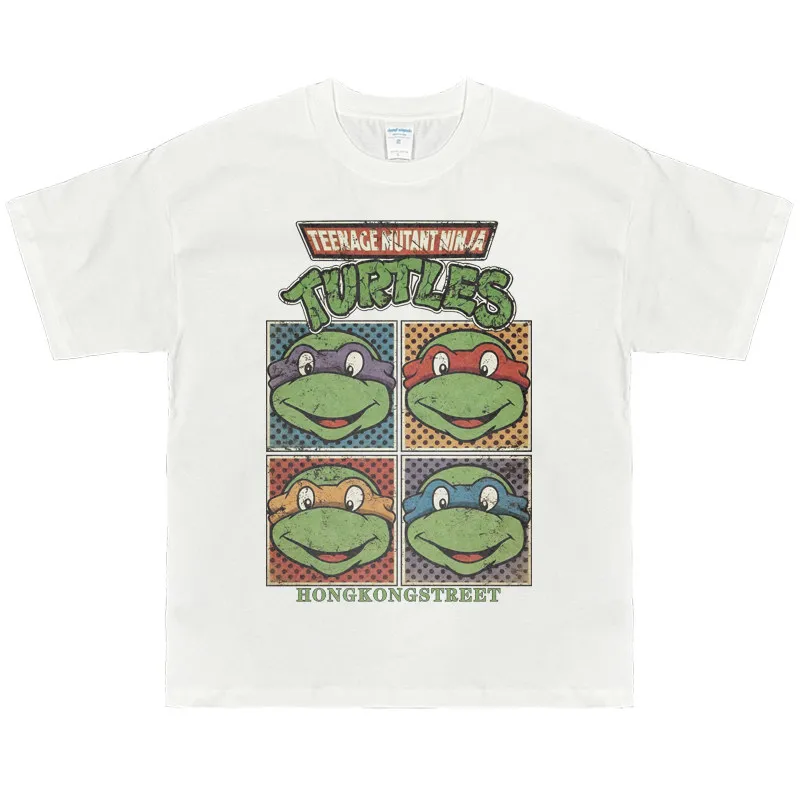 2026 Teenage Mutant Ninja Turtles Anime T-shirt Cotton Short Sleeve Children's Cartoon Pattern Parent Child Street Wear Top - view 3