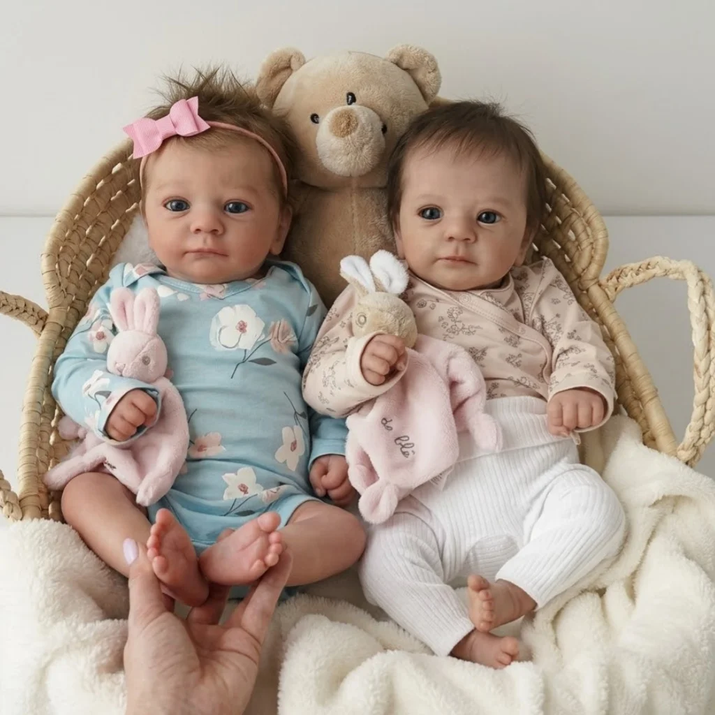 OtardDolls 1PC/2 Styles 18-Inch Reborn Doll - Soft Cloth Body Lifelike Hand-Rooted Hair Real Soft Touch Art Doll Ideal Gift Toy