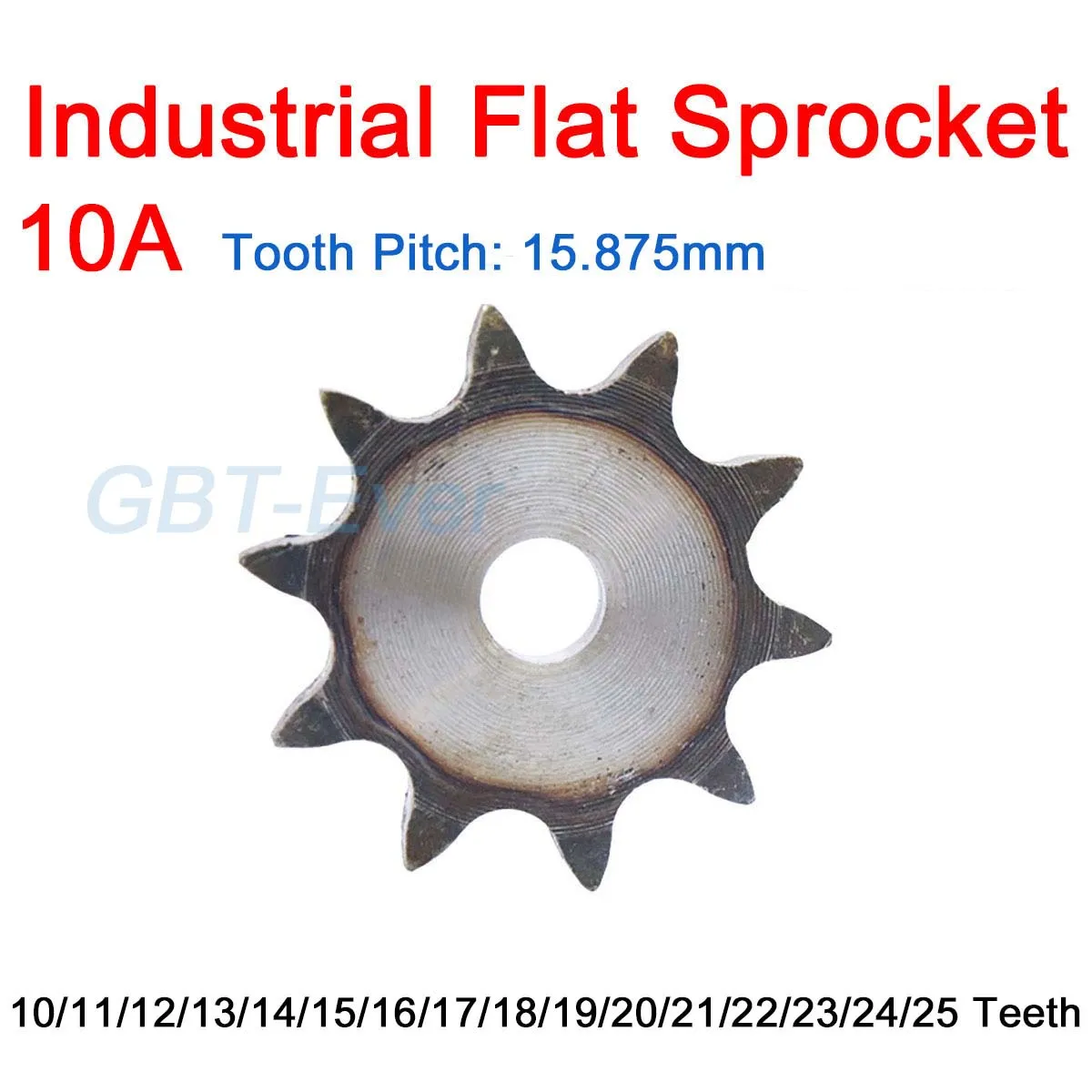 

1Pcs 10A 10-25 Teeth Chain Drive Flat Sprocket Carbon Steel Roller Chain Gear Tooth Pitch 15.875mm Industrial Sprocket Wheel