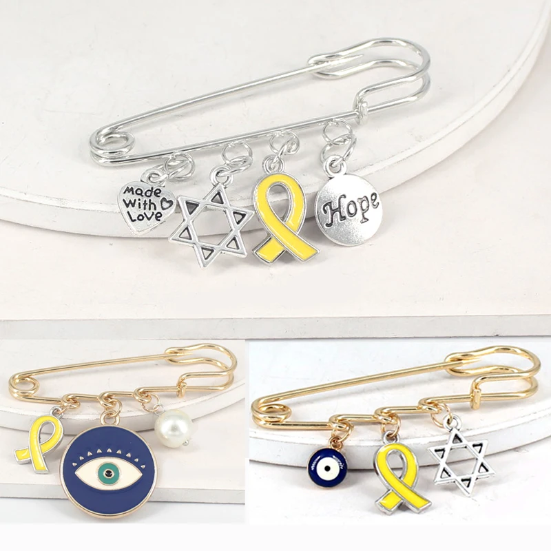 New Arrival Yellow Ribbon Bring Them Home Pin Anti-Violence Awareness Brooches Stylish Enamel Breastpins Badges Ornament Jewelry