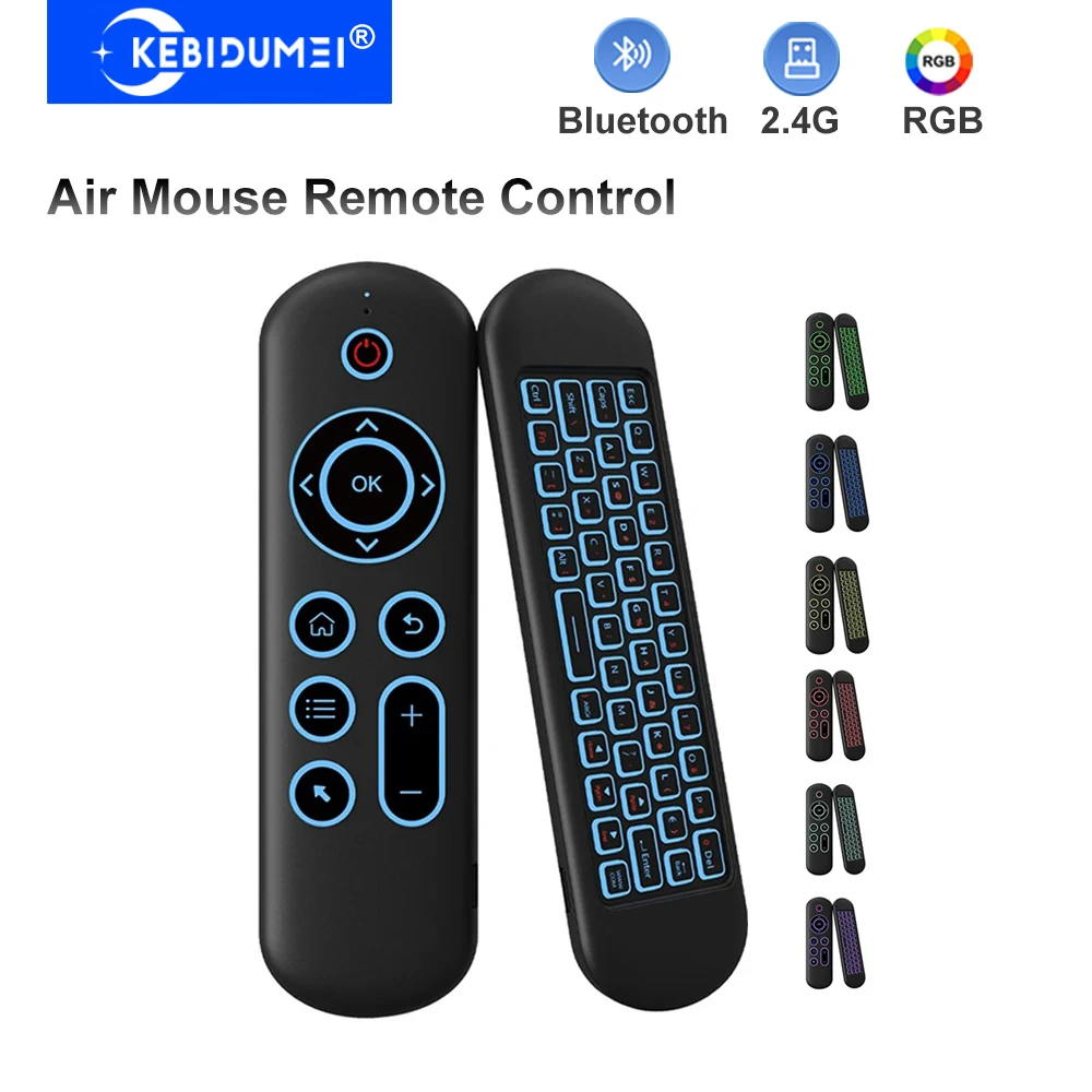 KEBIDUMEI Air Mouse Fernbedienung 2,4G Kabellose Maus Bluetooth-Tastatur und Maus Wiederaufladbare Mini-Tastatur für TV-Box Laptop