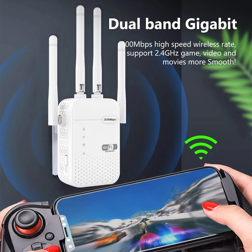 Ripetitore WiFi wireless 300Mbps Router di segnale 2.4G 802.11N Amplificatore extender WiFi wireless a lungo raggio Ripetitore WIFI