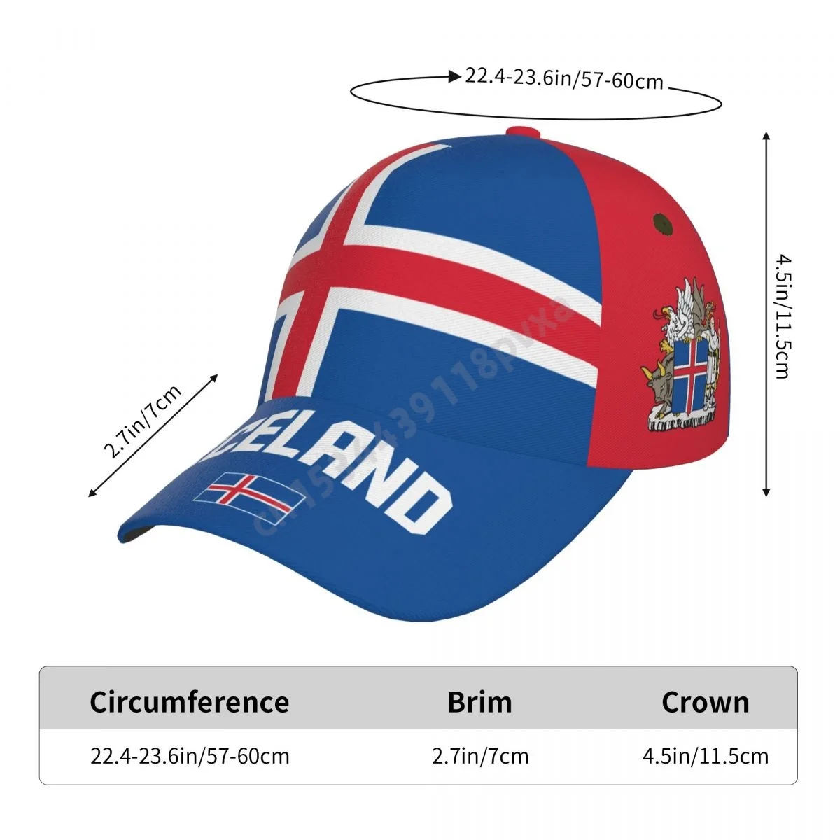 Unisex Iceland Flag Icelander Adult Baseball Cap Patriotic Hat for Baseball Soccer Fans Men Women