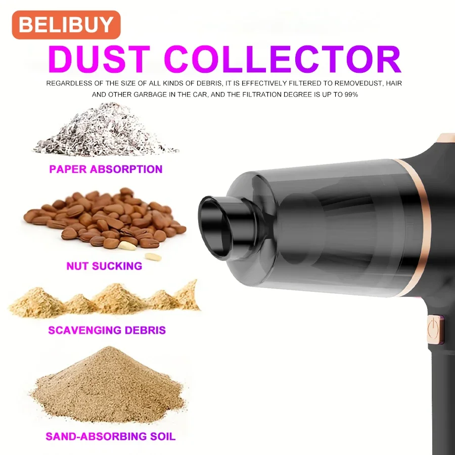 TINSOL Wireless Vacuum Cleaner Dual Use for Home and Car High Power Home Appliance With display Screen Carpet Sofa Car Cleaner