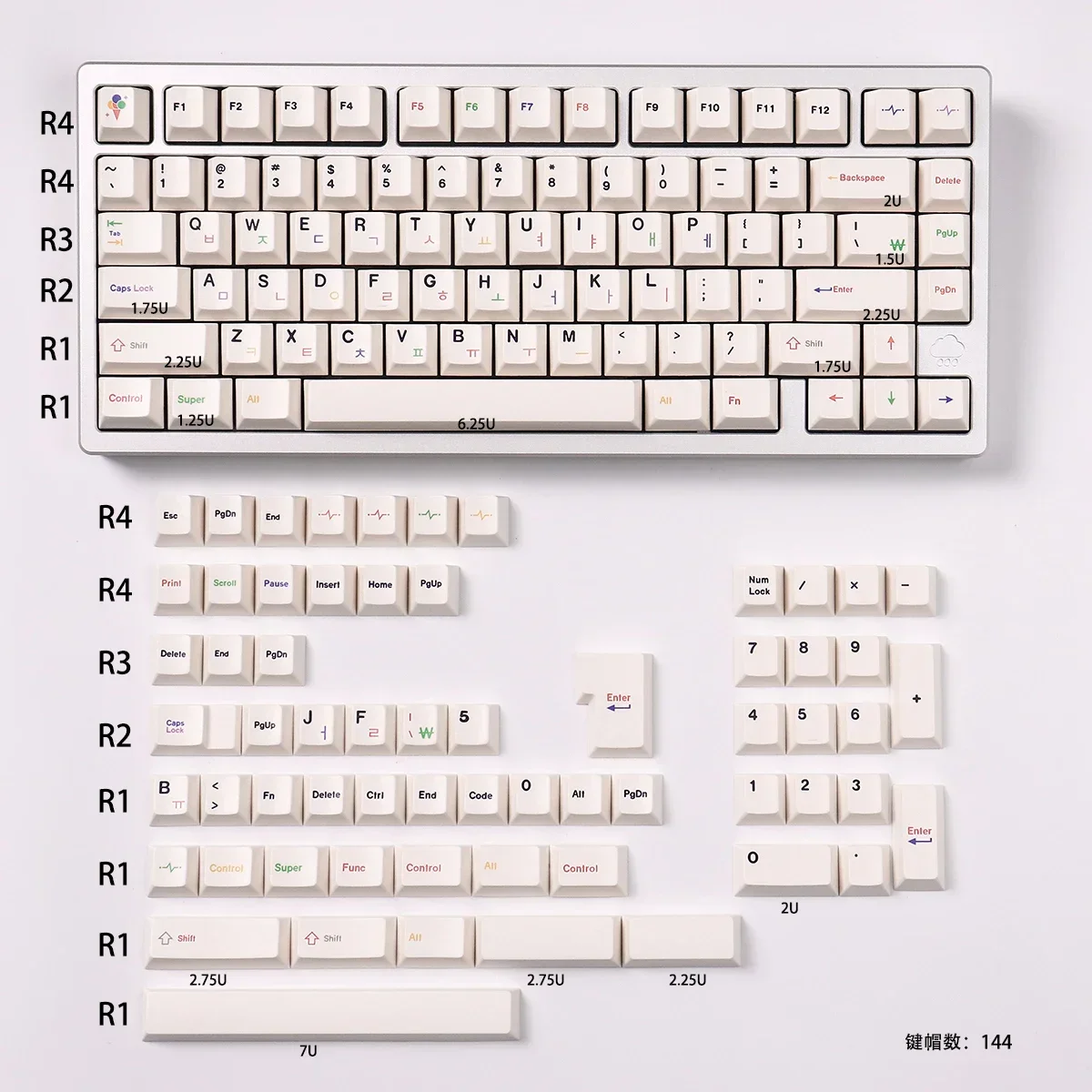 Imagem -06 - Alice-keycaps Coreanos para Teclado Mecânico Keycaps Coreanos Perfil Cereja Pbt Perfil Chave Interruptor mx Ansi Chave Iso