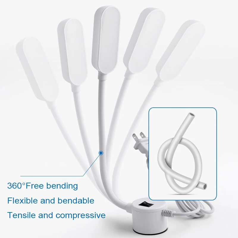 360° Flexible LED Sewing Machine Lighting Lamp Industrial Touch Dimming EU US Adjustable For Base 10/30Leds Adsorbed Work Lamps