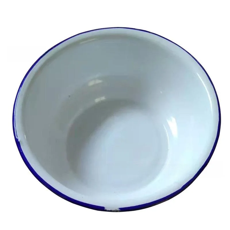 Bol à soupe classique rétro en émail profond avec bol à usage domestique roulé, plateau alimentaire en porcelaine, assiette à soupe, bol à riz en porcelaine