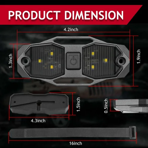 Imagen 2 del producto Para Jeep Wrangler JK 2007-2018 barra antivuelco soporte UTV LED luz de techo Interior mapa luz de cortesía para Polaris Can Am hasta 4 pulgadas