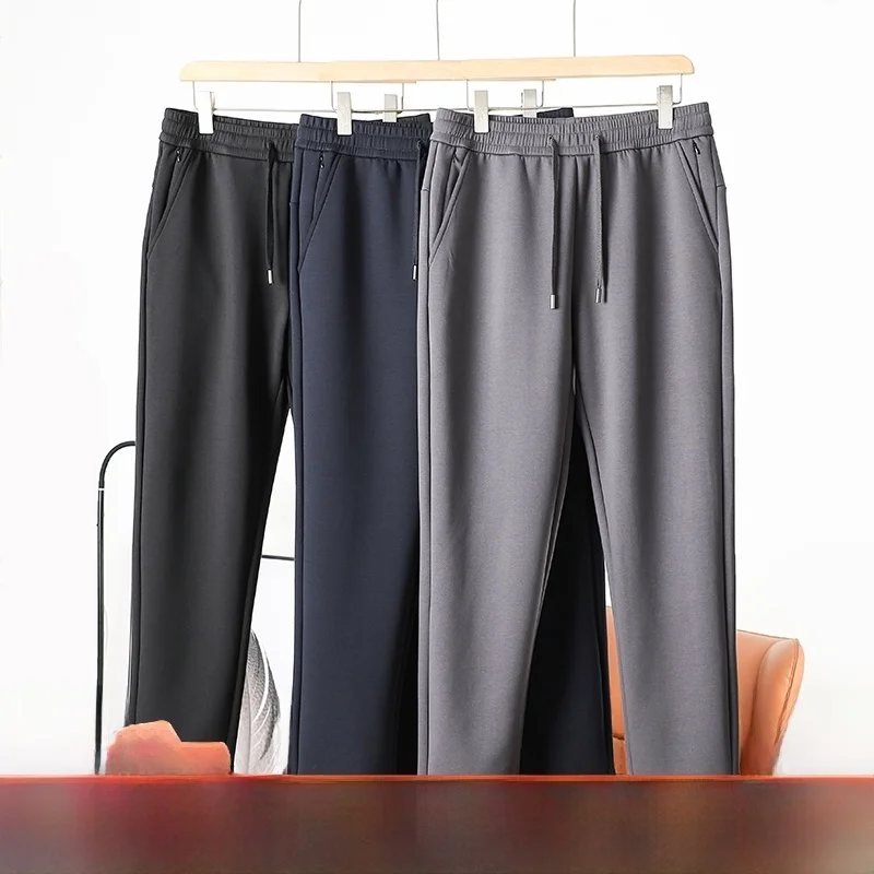 

Мужские воздушные многослойные тканевые эластичные спортивные штаны с эластичной резинкой на талии, дышащие удобные повседневные брюки со средней талией