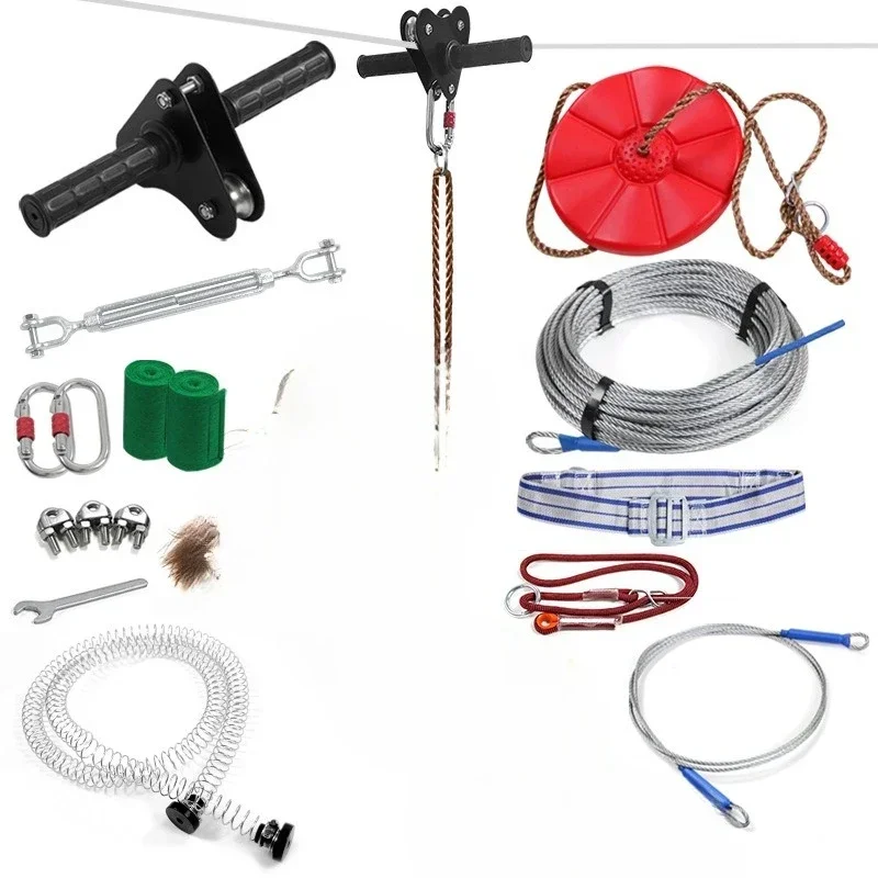 Outdoor park zipline pulley combination kindergarten swing crossing