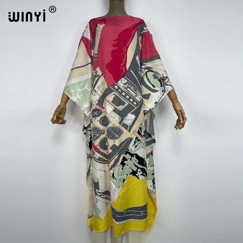 

2022 WINYI Africa blog beach cover ups for women Print Bohemia Elegant Muslim Abaya dress new Sexy Lady Party maxi beach kaftan